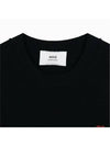 Heart Embroidered Logo Crew Neck Knit Top Black - AMI - BALAAN 3