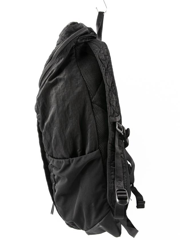 Embroidered Logo Nylon Backpack Black - CP COMPANY - BALAAN.