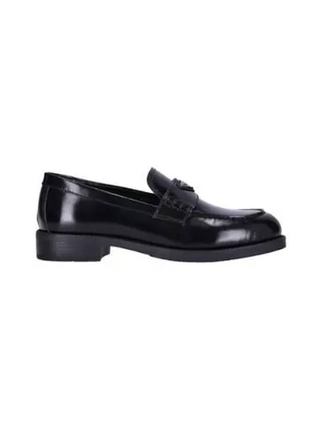 Triangle Logo Leather Loafers Black - PRADA - BALAAN 2