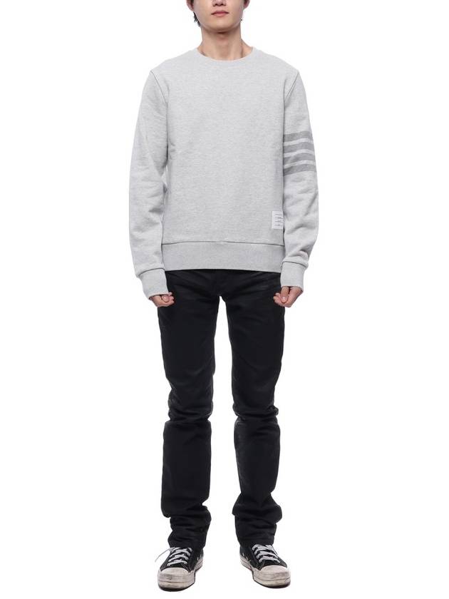 Classic Loopback Terry Tonal 4-Bar Relaxed Fit Crewneck Sweatshirt Pale Grey - THOM BROWNE - BALAAN 4