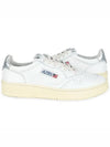 Medalist Leather Metal Silver Tab Low Top Sneakers White - AUTRY - BALAAN 3