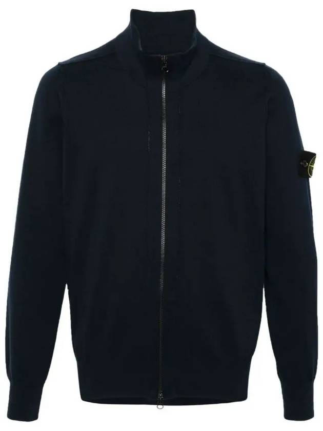 Wappen Patch Cotton Zip-Up Cardigan Black - STONE ISLAND - BALAAN 2