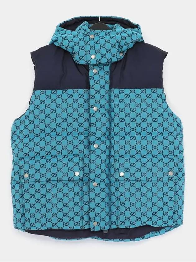 GG Canvas Down Vest Light Blue - GUCCI - BALAAN 4