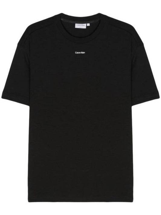 Logo Print Short Sleeve T-Shirt Black - CALVIN KLEIN - BALAAN 1