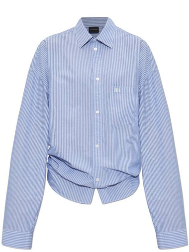 Balenciaga Shirt With Stripe Pattern, Women's, Blue - BALENCIAGA - BALAAN 1