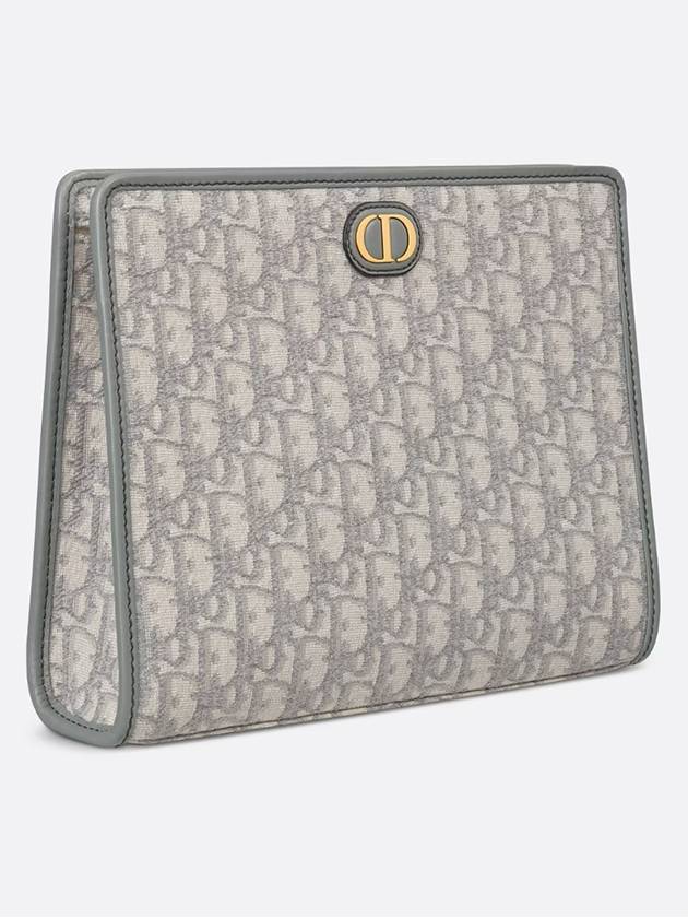 Medium 30 Montene Pouch Grey Oblique Jacquard - DIOR - BALAAN 3