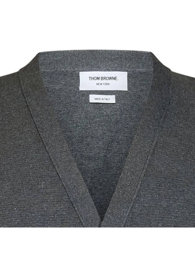 Milano Stitch 4-Bar Cardigan Medium Grey - THOM BROWNE - BALAAN 5