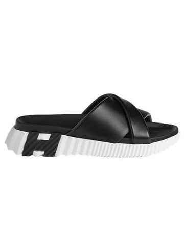 Infra Nappa Leather Slippers Noir - HERMES - BALAAN 1