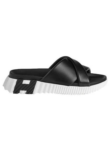 Infra Nappa Leather Slippers Noir - HERMES - BALAAN 1