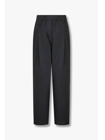 Women s Poplin Banded Baggy Pants Dark Navy - BRUNELLO CUCINELLI - BALAAN 1