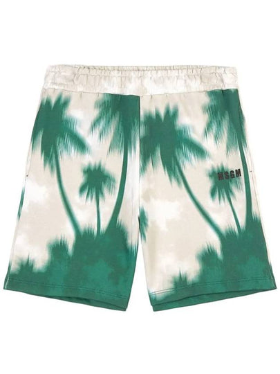 Kids Palm Tree Print Short Pants Green MS029032 080 - MSGM - BALAAN 2