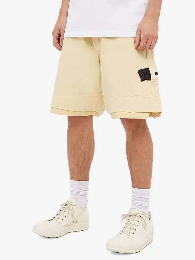 Wappen Patch Shadow Bermuda Shorts Beige - STONE ISLAND - BALAAN 4