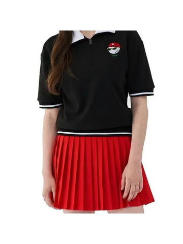 Swag Ball Big Character Short Sleeve Polo Shirt Black - GOXO - BALAAN 1