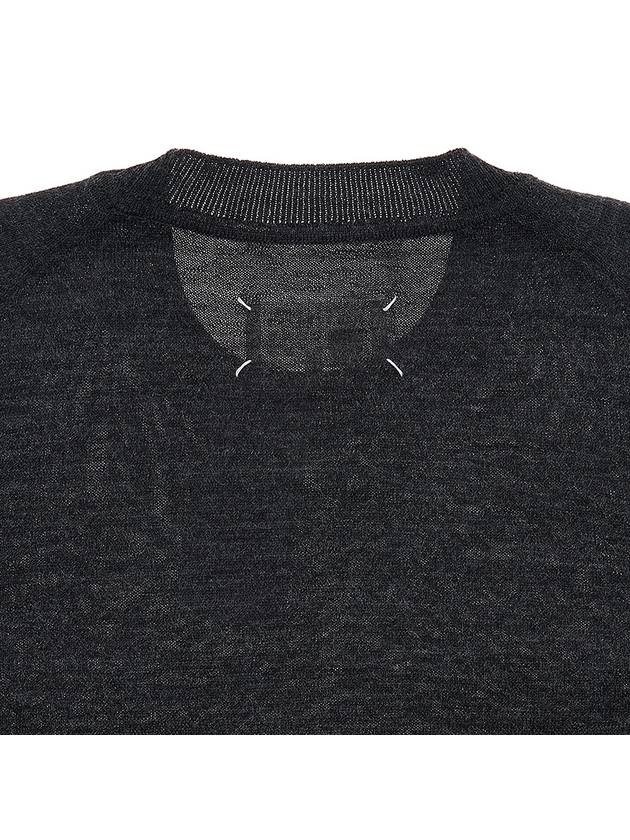 MM6 Women's Back Stitch Wool Knit Top Gray - MAISON MARGIELA - BALAAN.