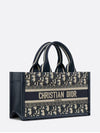 East West Oblique Embroidery Strap Book Tote Bag Blue - DIOR - BALAAN 8