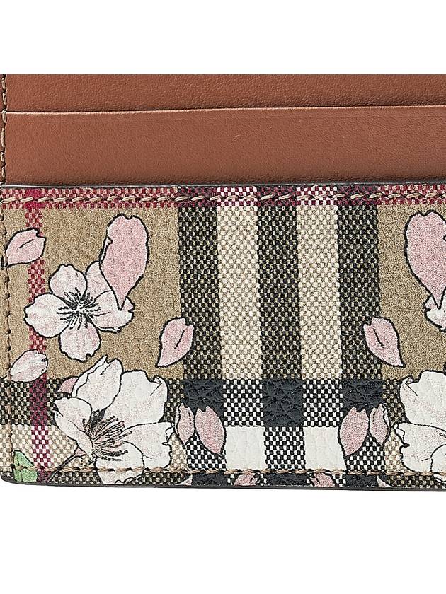 Floral Check Print Card Wallet Brown - BURBERRY - BALAAN 7