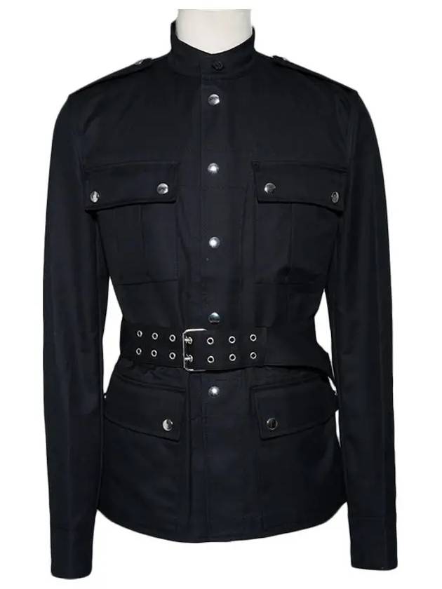 11th Anniversary Epaulet Belt Cotton Jacket Black S5HT844 C825 176 - BALMAIN - BALAAN 1