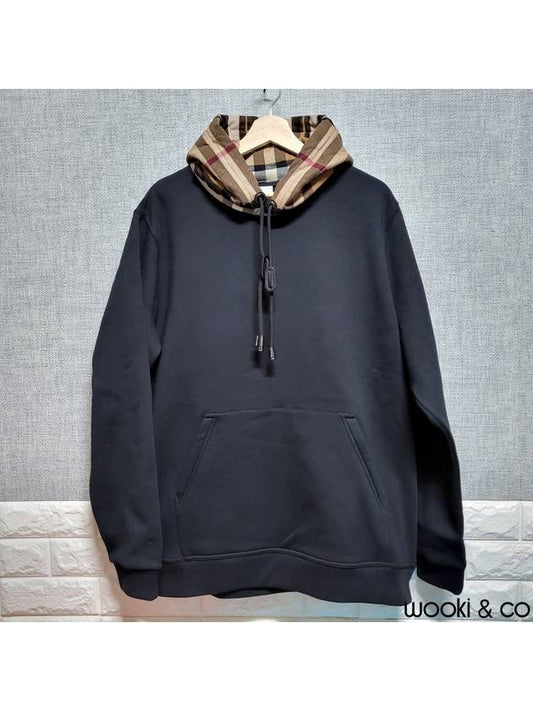 Check Hood Cotton Hoodie Black - BURBERRY - BALAAN 2