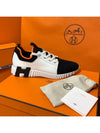 Men's Depart Sneakers Knit Calfskin Black H Black - HERMES - BALAAN 4