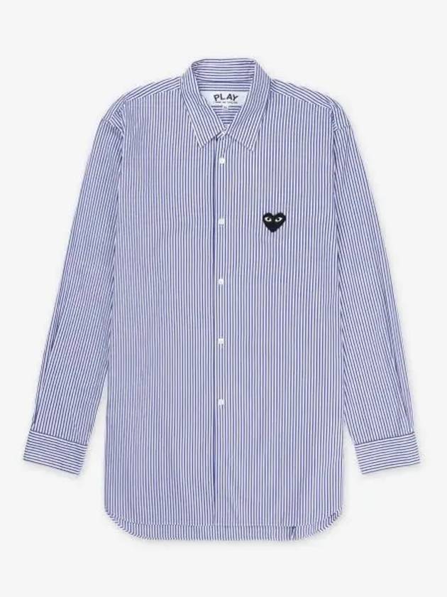 Striped Black Heart Shirt Blue - COMME DES GARCONS PLAY - BALAAN 2