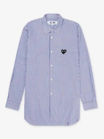 Striped Black Heart Shirt Blue - COMME DES GARCONS PLAY - BALAAN 2