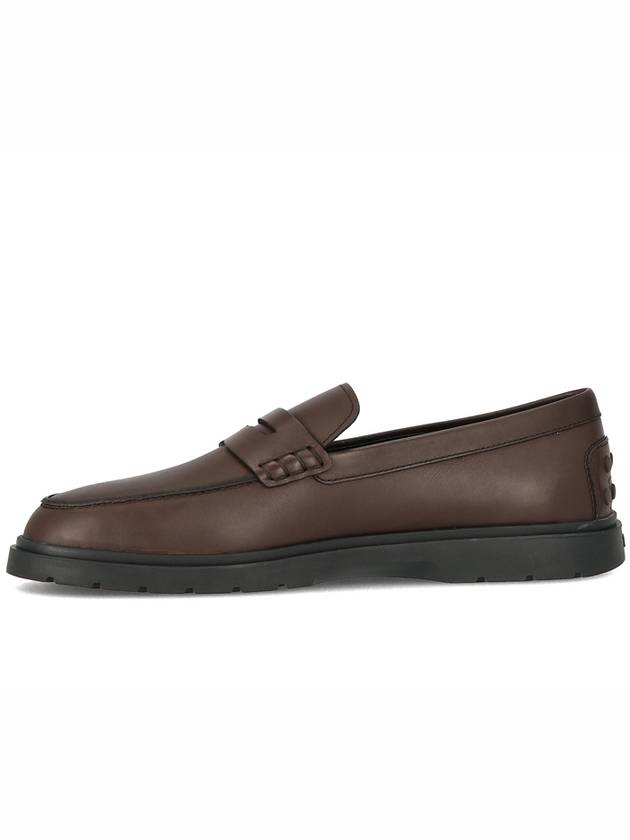 Men's Leather Penny Loafers Dark Brown - TOD'S - BALAAN.