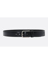 Metal Buckle Leather Belt Black - PRADA - BALAAN 1