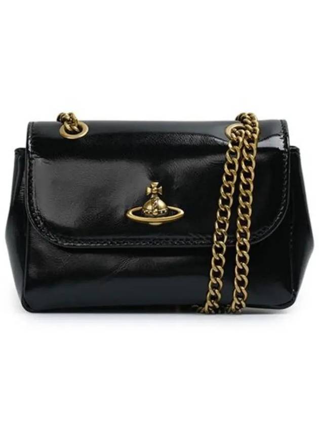 ORB Plaque Leather Shoulder Bag Black - VIVIENNE WESTWOOD - BALAAN 4