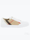 House Check Leather Sneakers Optic White - BURBERRY - BALAAN 2