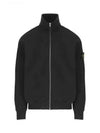 Cotton Zip-Up Jacket Black - STONE ISLAND - BALAAN 2