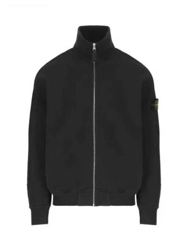 Cotton Zip-Up Jacket Black - STONE ISLAND - BALAAN 2