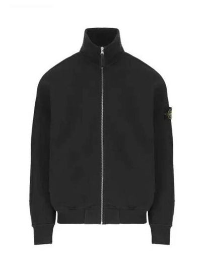 Cotton Zip-Up Jacket Black - STONE ISLAND - BALAAN 2