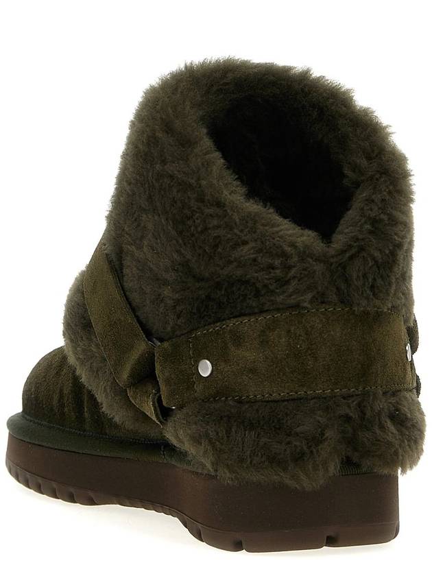 Burberry Shearling Collar Suede Chavi Middle Boots Green - BURBERRY - BALAAN 4