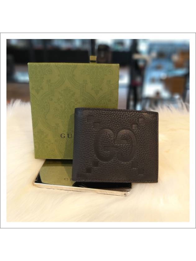 Jumbo GG Leather Half Wallet Black - GUCCI - BALAAN 2