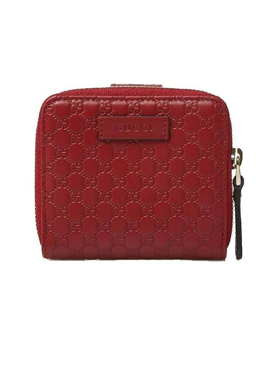 Microssima GG Zipper Halfwallet Red - GUCCI - BALAAN.