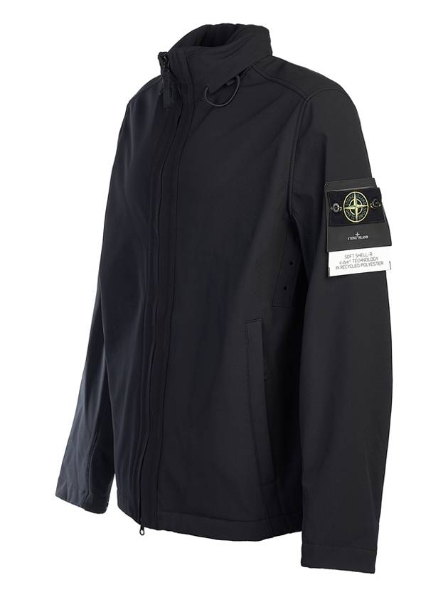 Soft Shell RE Dye Technology Light Weight Zip-up Jacket Black - STONE ISLAND - BALAAN 3