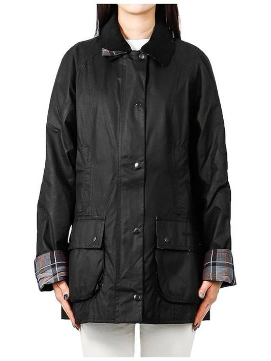 Beadnell Wax Zip-up Jacket Black - BARBOUR - BALAAN 2