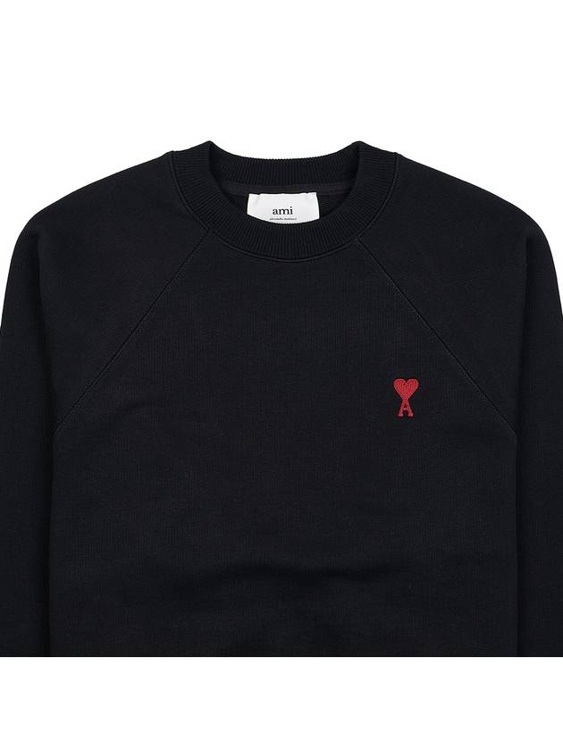 Small Heart Logo Sweatshirt Black - AMI - BALAAN 4