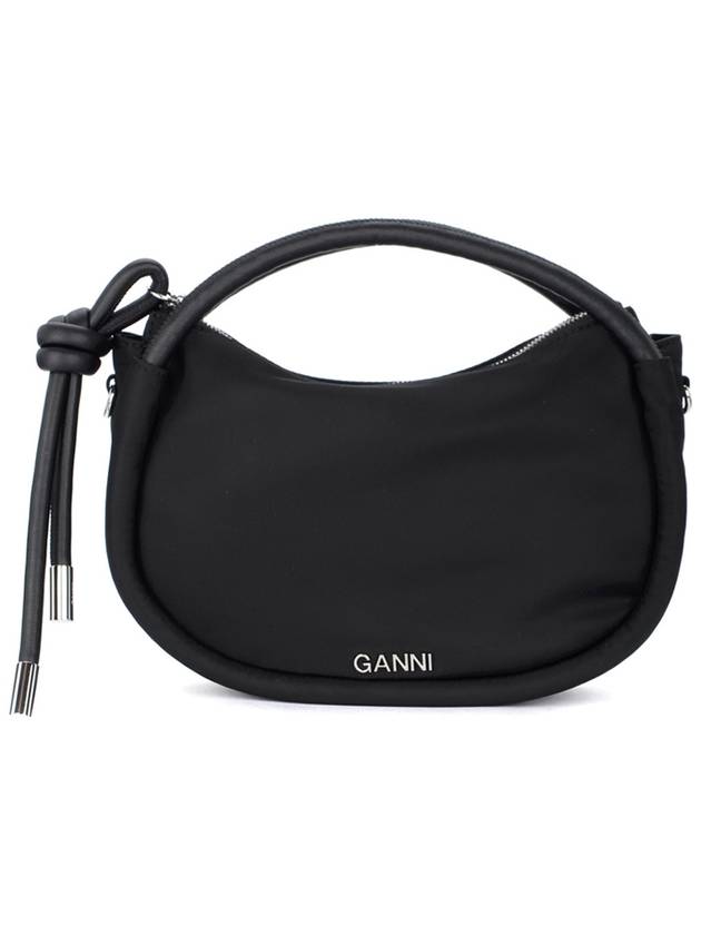 Knot Mini Nylon Shoulder Bag Black - GANNI - BALAAN 2