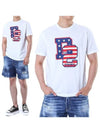 Logo Print Short Sleeve T Shirt White - DSQUARED2 - BALAAN 2