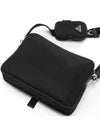 Re-Nylon Saffiano Leather Shoulder Bag Black - PRADA - BALAAN 5