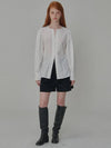 Puff Sleeve Tie Cotton Blouse White - OPENING SUNSHINE - BALAAN 5