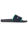 Stretch Logo Jacquard Slippers Green - MARNI - BALAAN 1