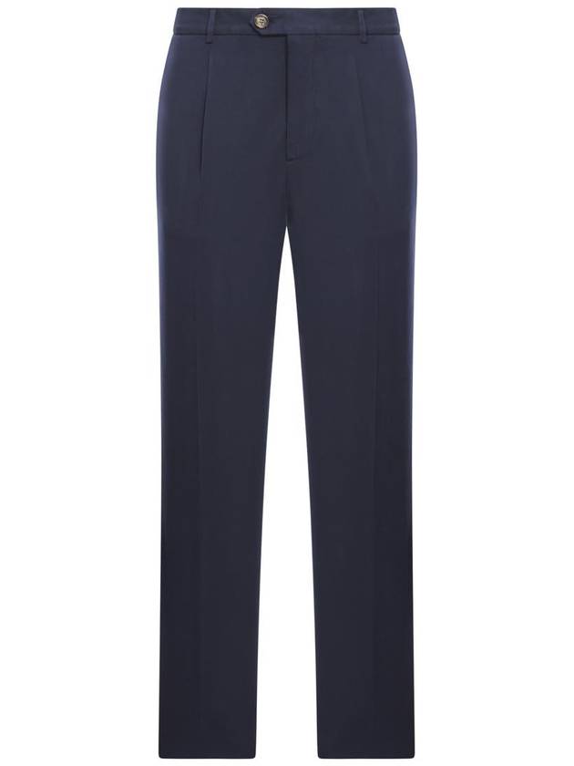 Slim Fit Straight Pants Navy - BRUNELLO CUCINELLI - BALAAN 2