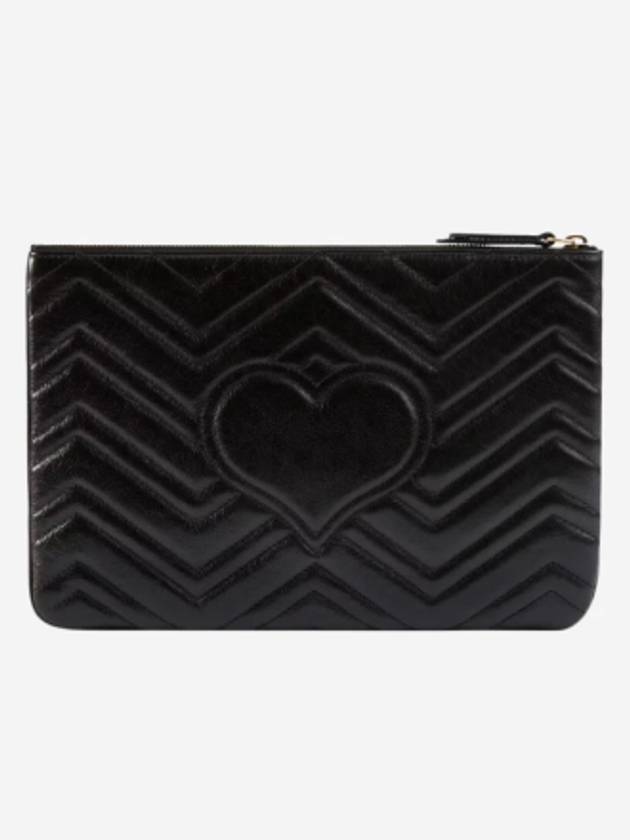 GG Marmont Leather Pouch Bag Black - GUCCI - BALAAN 3