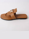 Hermes Galerie Buckle Leather Sandals Brown - HERMES - BALAAN.