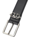 V Logo Signature Leather Belt Black - VALENTINO - BALAAN 6