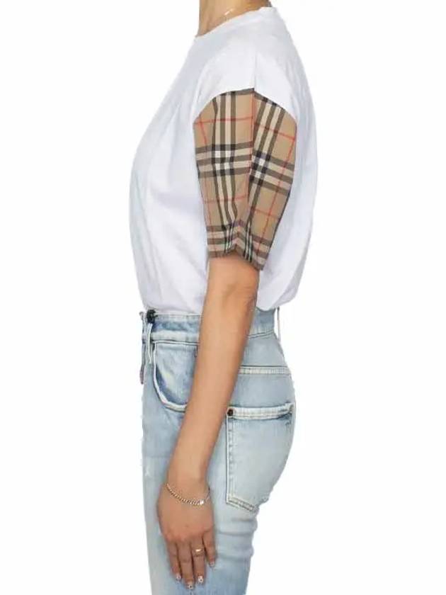 Vintage Check Sleeve Short Sleeve T-Shirt White - BURBERRY - BALAAN 4