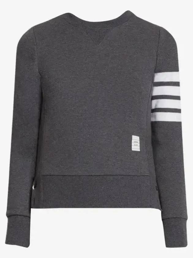 Engineered 4 Bar Stripe Loopback Jersey Knit Crewneck Sweatshirt Dark Grey - THOM BROWNE - BALAAN 2