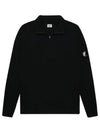 Lens Pocket Half Zip Up Wool Knit Top Black - CP COMPANY - BALAAN 1